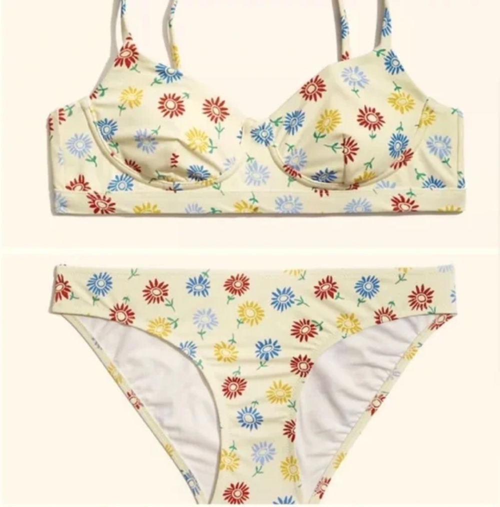 Madewell Second Wave Sunny Floral Bikini Set - Size Large